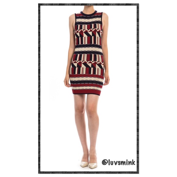 JEALOUS TOMATO  GEOMETRIC BODYCON DRESS -SZ-MEDIUM - Picture 2 of 4