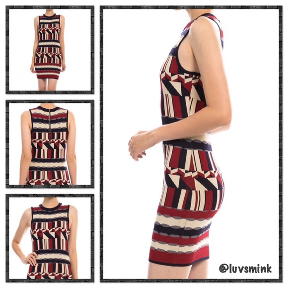 JEALOUS TOMATO  GEOMETRIC BODYCON DRESS -SZ-MEDIUM - Picture 3 of 4