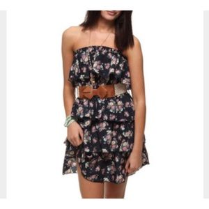 Flower strapless dress