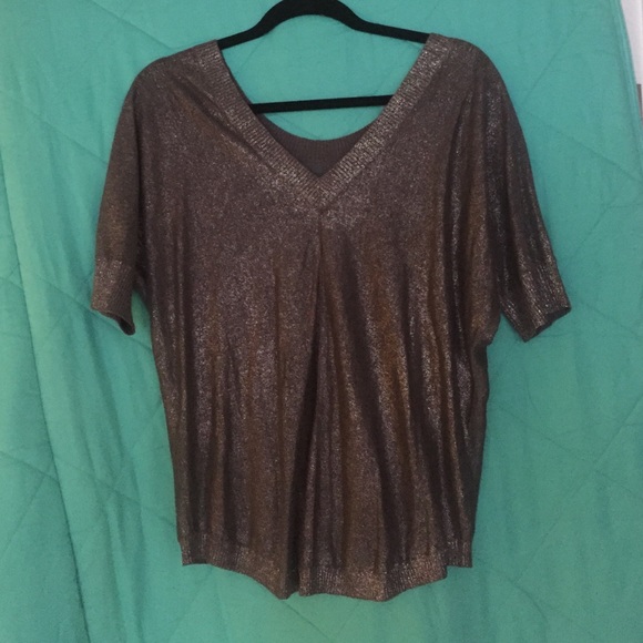 Grey and shimmery sweater top