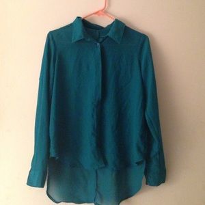 turquoise chiffon blouse
