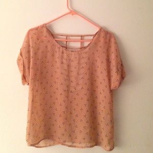 open back chiffon blouse