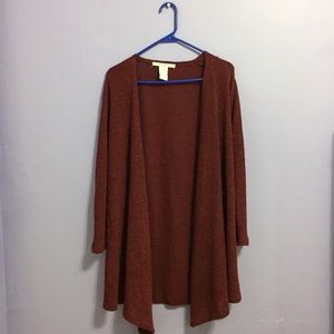 Long burgundy cardigan