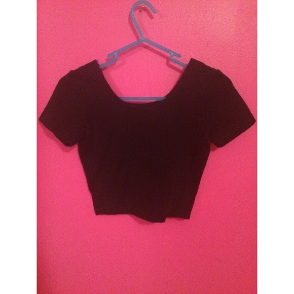 American Apparel Black Crop Top