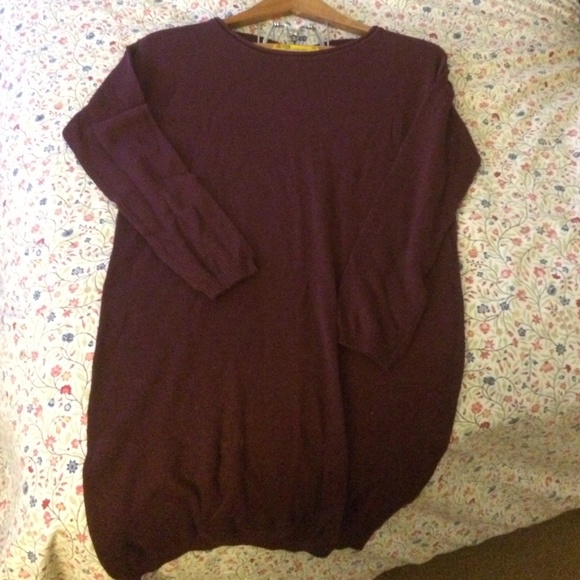 A cute burgundy longsleeved dress