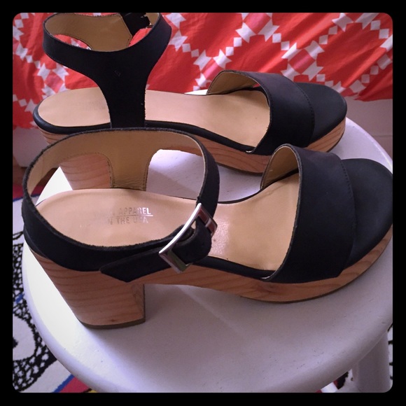 American Apparel wooden platform sandals