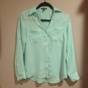 Express Portofino long sleeve chiffon blouse