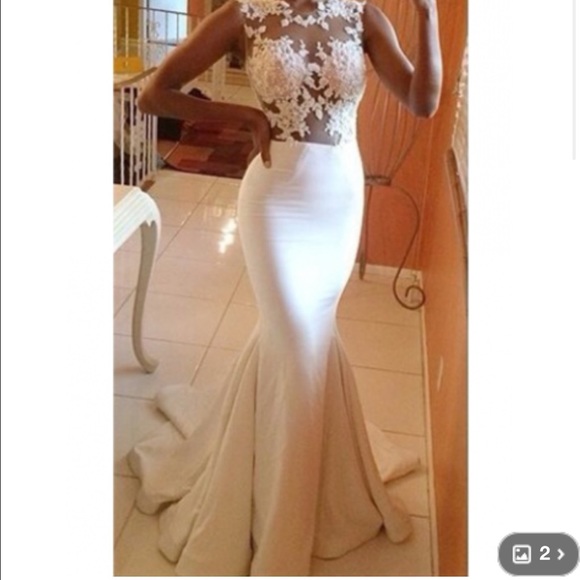 Lace White Mermaid Dress