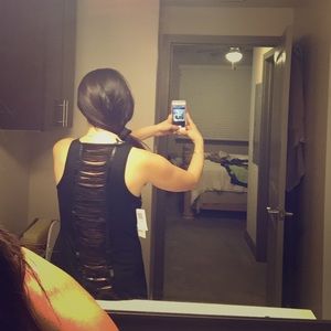 Sexy back black Aqua top