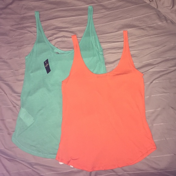 Mint Green and Orange Hollister Tanks - Picture 3 of 3