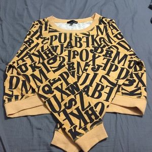 Alphabet Letter Sweater Crop Sweater Sz L