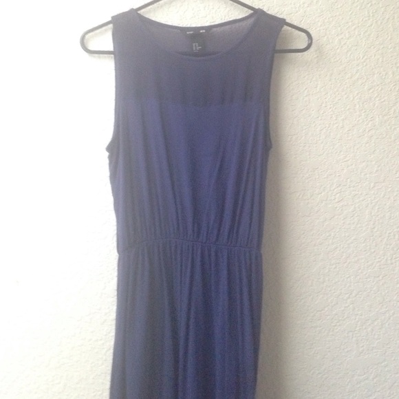 Navy sheer panel dress
