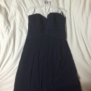David's Bridal Navy Bridesmaid Dress