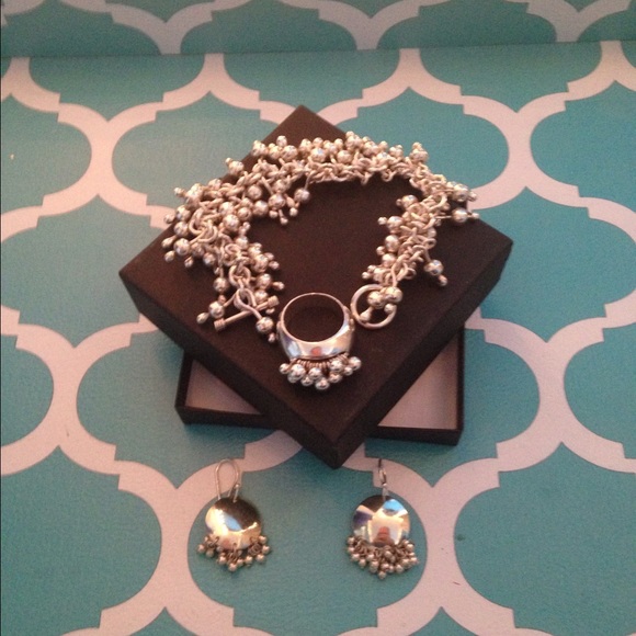 Silpada Sterling Silver "Cha Cha" ring and earring