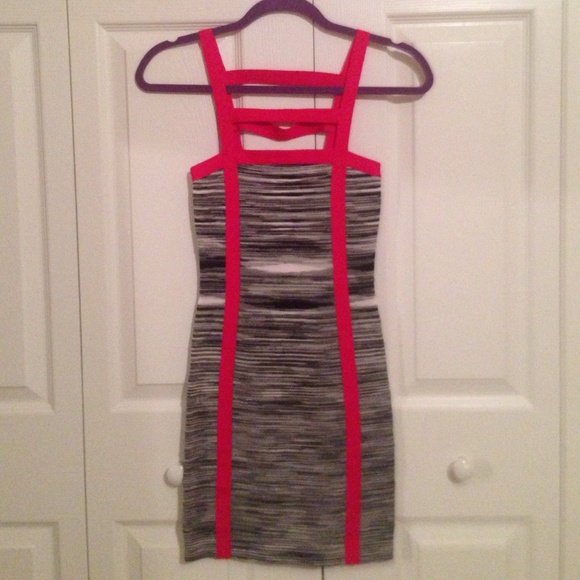 Bebe pink & black dress XS