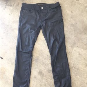 Zara mens Waxed black Skinny denim jeans