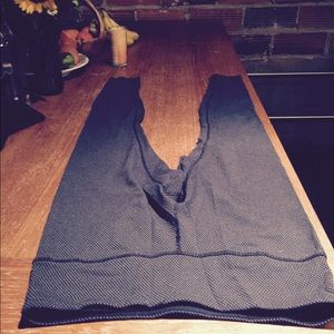 Lululemon-full length knit-navy blue/white dot
