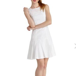 Donna Morgan White Eyelet Godet Dress