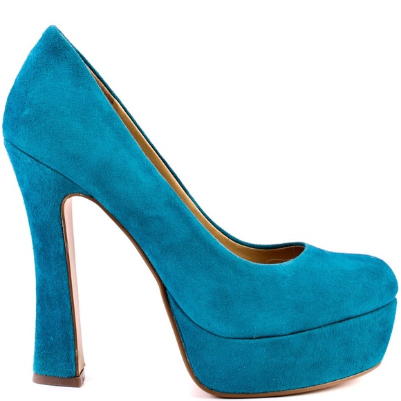 Suede Teal Heels