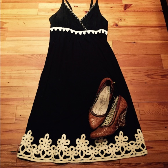 INC navy blue and white dress-Large in junior sec