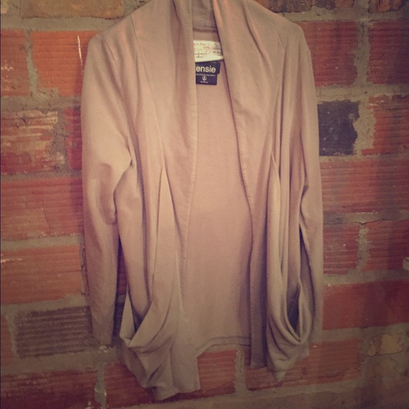 Kenzie gray draped pocket cardigan