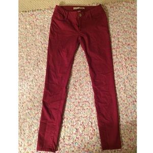 Burgundy Skinny Pants