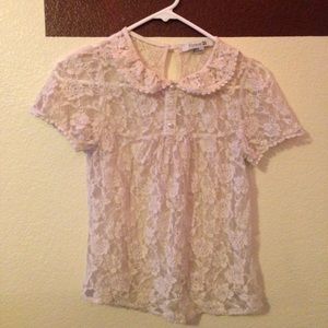 Lace button up shirt