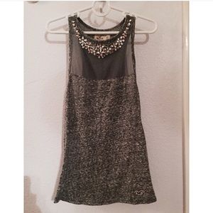 Bejeweled Grey Hollister Blouse