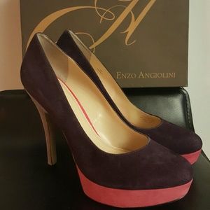 Enzo Angiolini Smiles suede platform pump