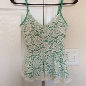 Cute lace peplum shirt