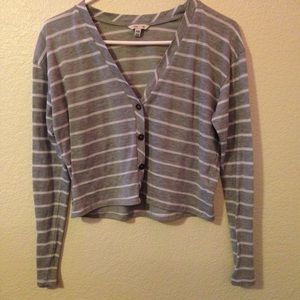 Striped cropped cardigan
