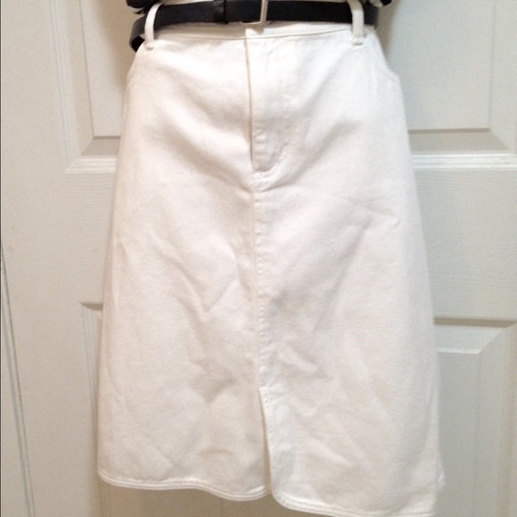 Lands' End white denim skirt never worn