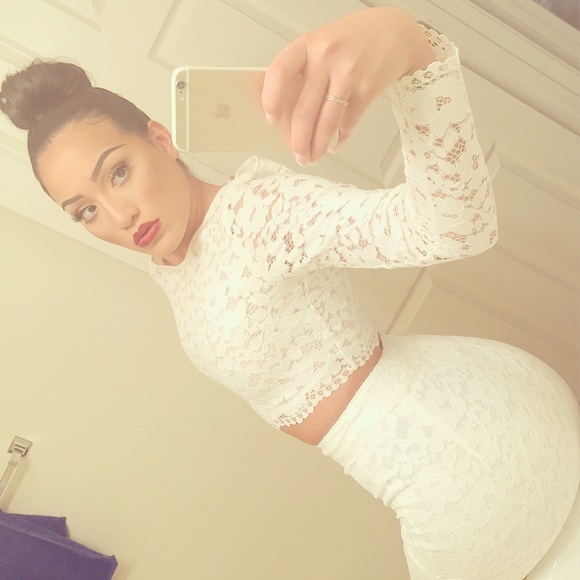 Marciano two piece lace crop top and pencil skirt - Picture 1 of 1