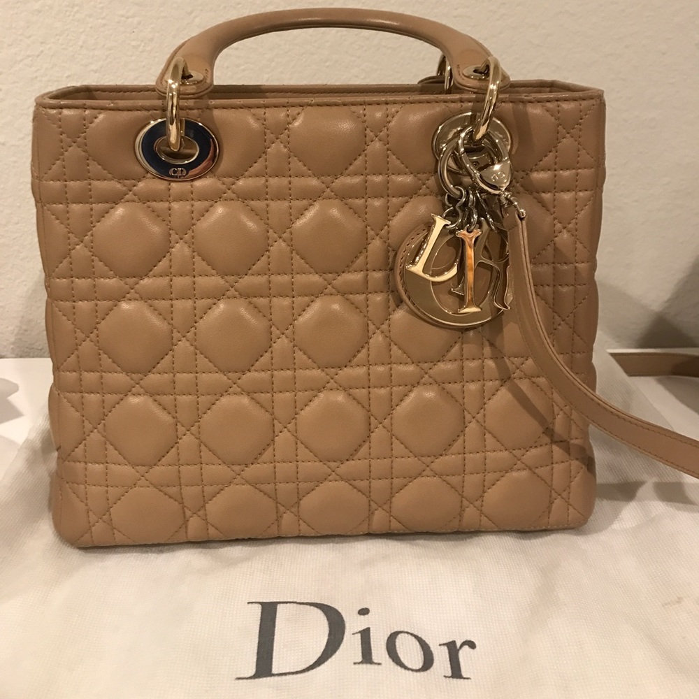 Lady Dior beige lamb