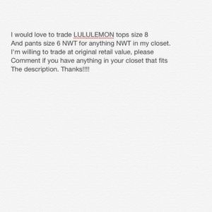 Looking to trade For lululemon