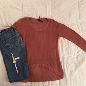 Hi-Lo Knit Pink Sweater