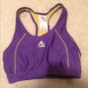 purple and yellow sports bra