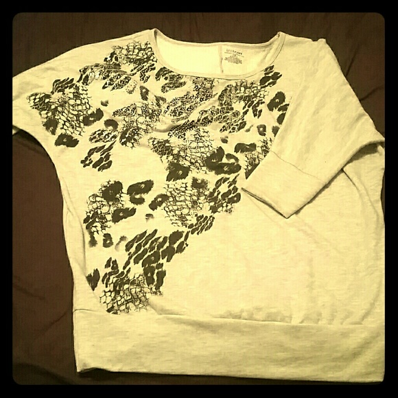 Sequined animal print dolman sweatshirt