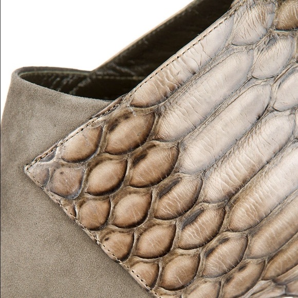 *BRAND NEW, NEVER WORN OUT* Suede & Python Booties - Picture 3 of 4