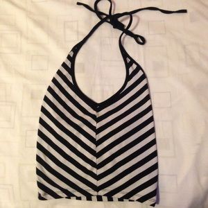 Striped Halter Crop Top