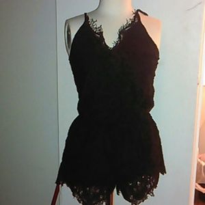 Forever 21 black lace romper!