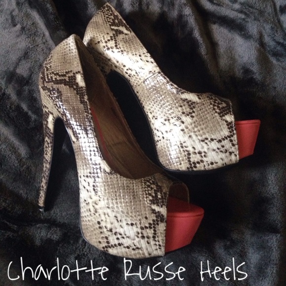 Charlotte Russe Snakeskin Peep toes