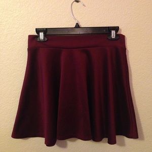 Burgundy circle skirt