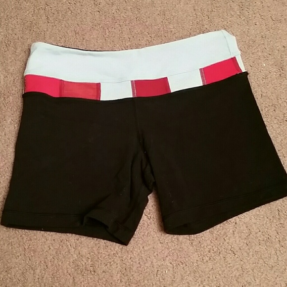 Lululemon groove shorts, black+blue and red - Picture 2 of 4