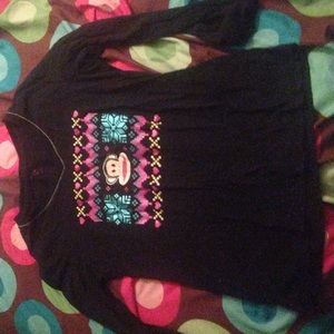 Black long sleeved Paul frank pajama shirt