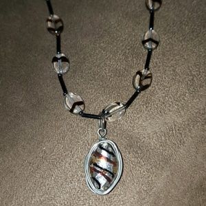Hand blown glass necklace  NWOT