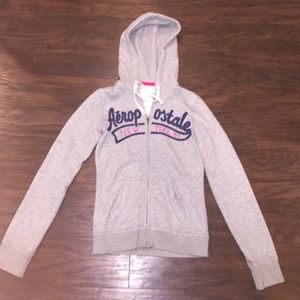 Grey Aeropostale Zip Up Jacket