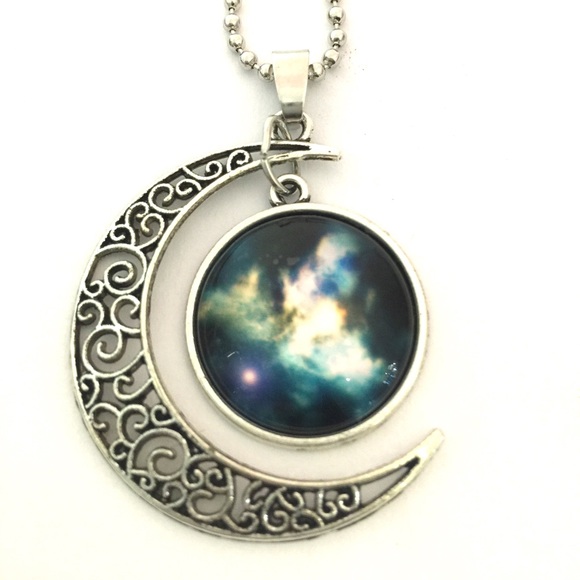 Jewelry - Galaxy moon and sun necklace