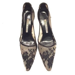 Vintage Manolo Blahnik Lace Pumps