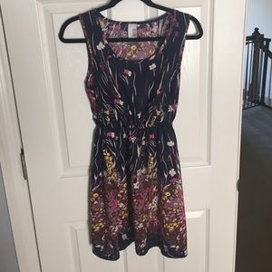 Birdcage dress - navy with floral Medium